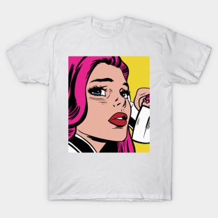 Pink Hair Comic Girl T-Shirt